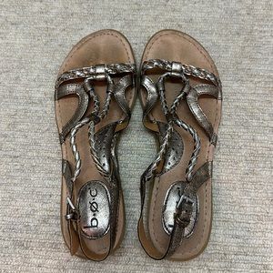 METALLIC OPEN TOE STRAPPY SANDALS